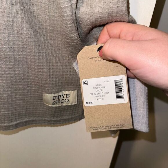 Frye Womens Gray Lightweight Textured Zip Up Hoodie Size Medium NWT - Picture 4 of 10